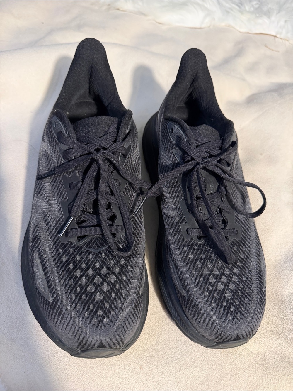 Hoka Men's Black/Charcoal Knit Running Sneakers